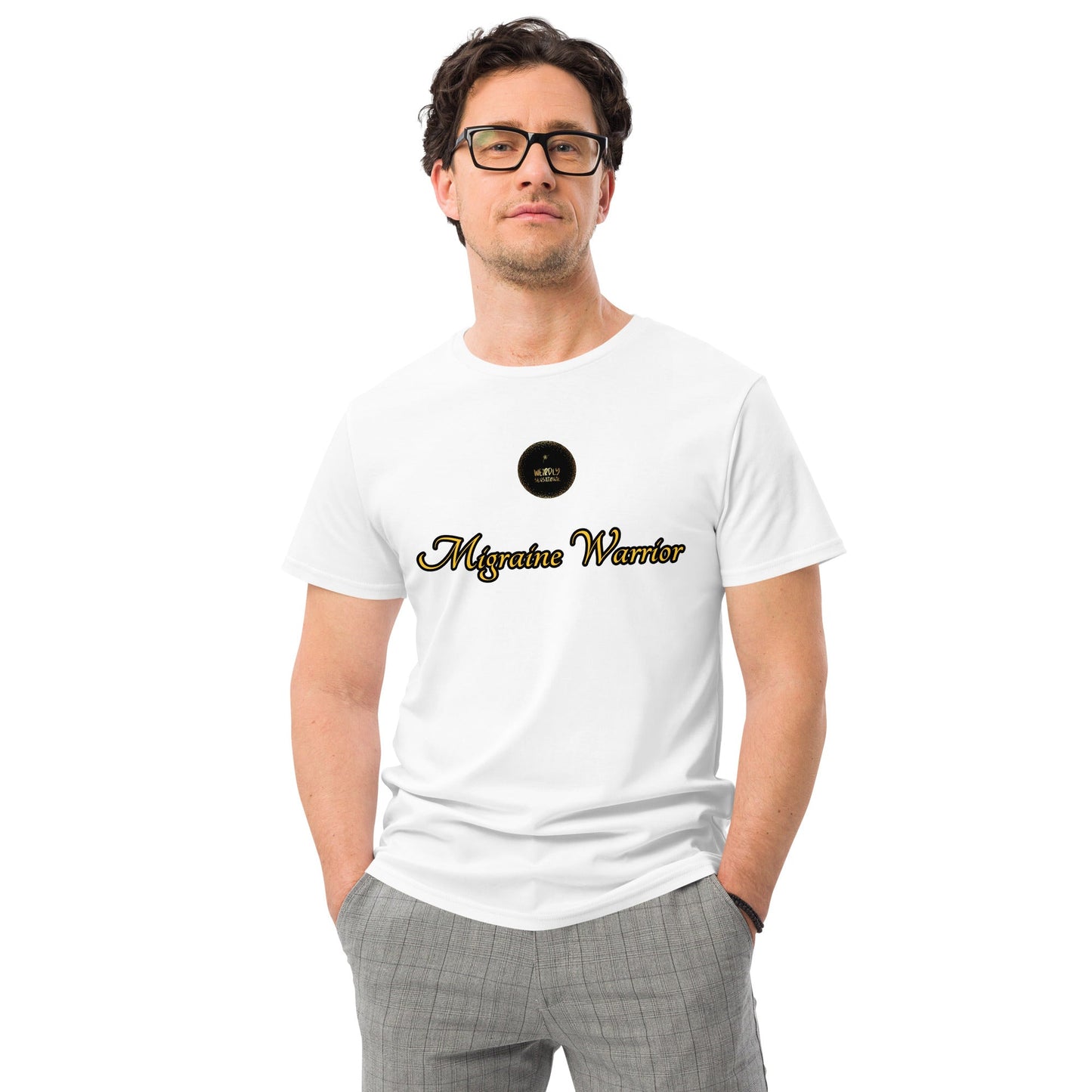 Migraine Warrior Men's premium cotton t-shirt - Weirdly Sensational