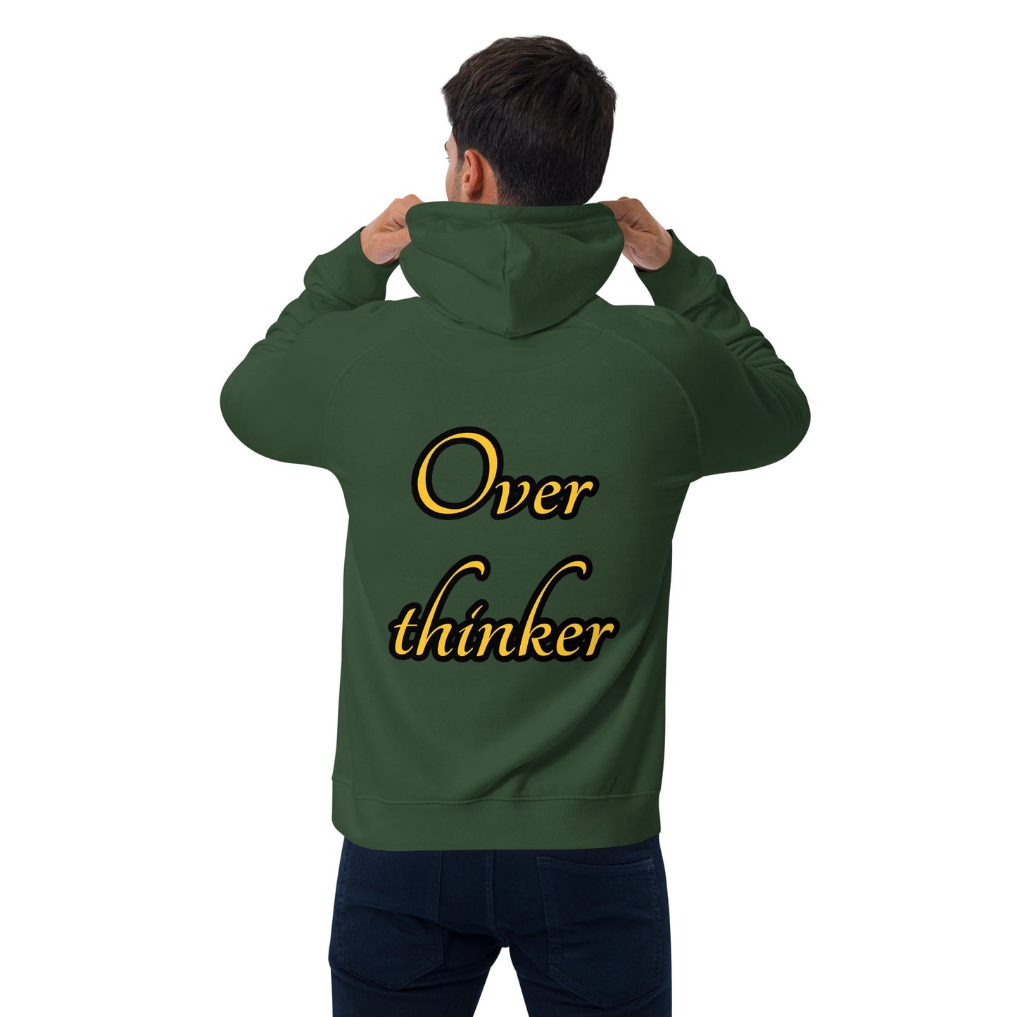 Overthinker Unisex eco raglan hoodie - Weirdly Sensational