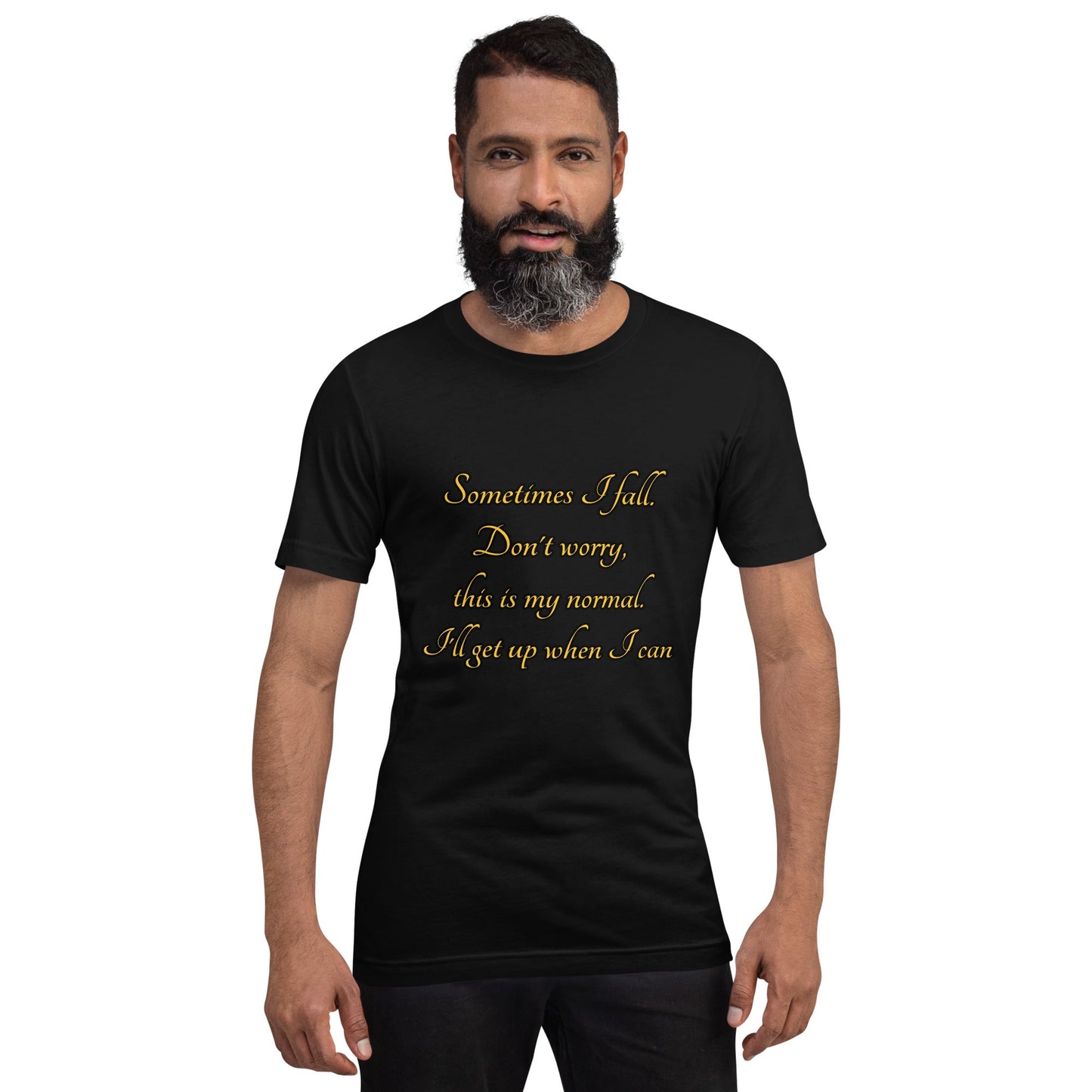 Sometimes I fall Unisex t-shirt Weirdly Sensational Black