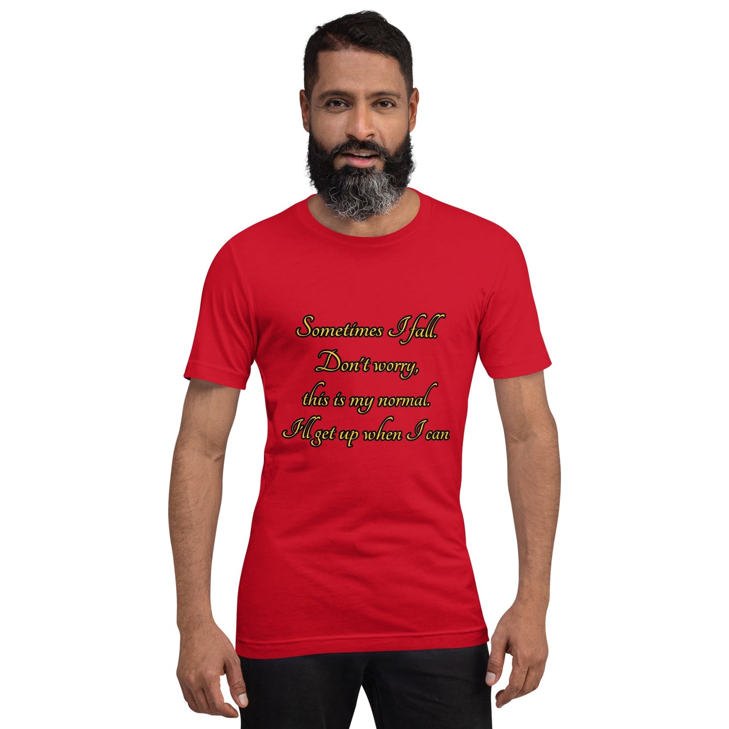 Sometimes I fall Unisex t-shirt Weirdly Sensational Red