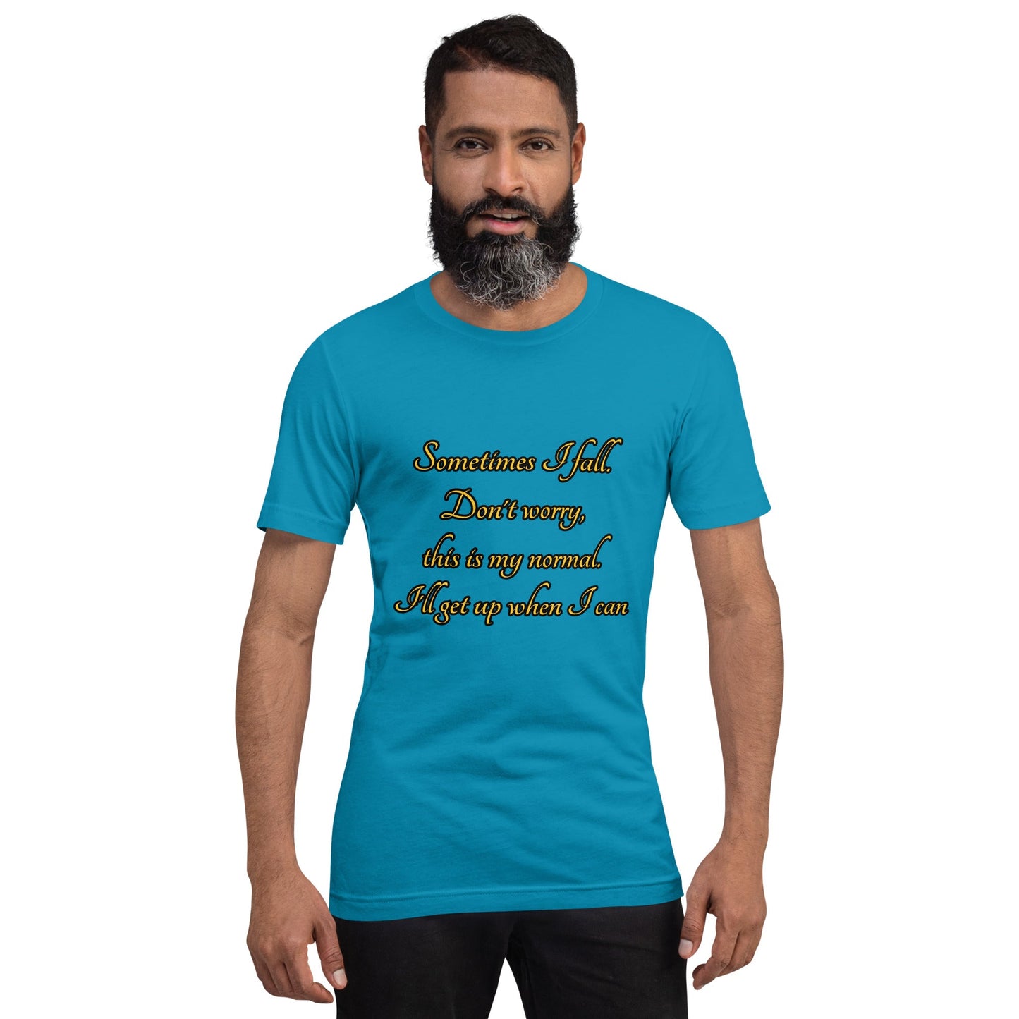 Sometimes I fall Unisex t-shirt Weirdly Sensational Aqua