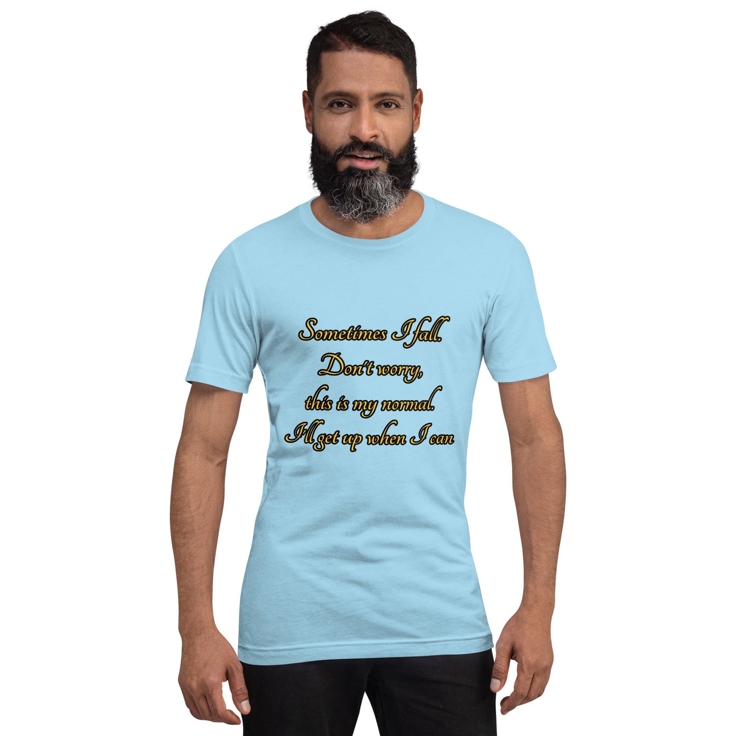 Sometimes I fall Unisex t-shirt Weirdly Sensational Ocean Blue