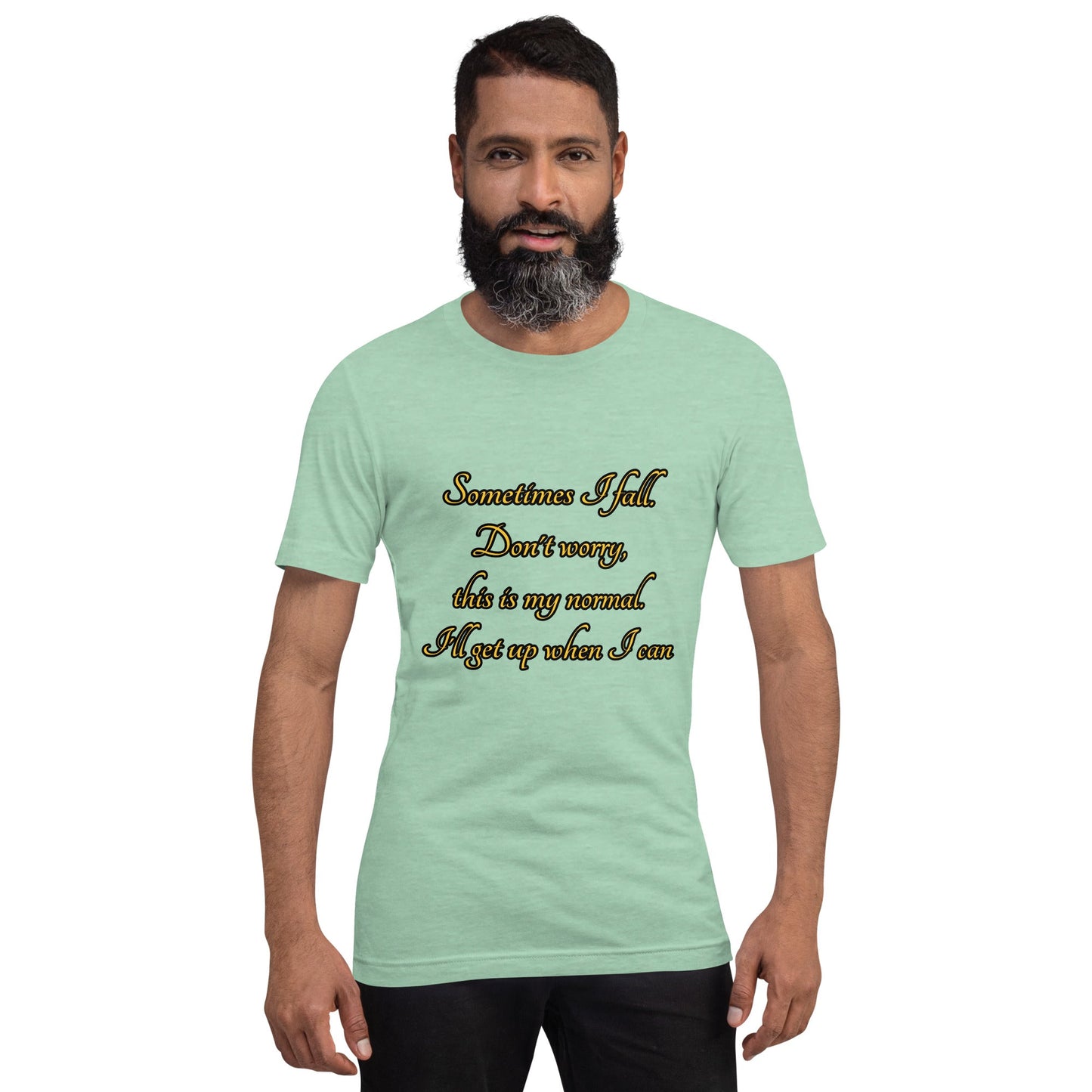 Sometimes I fall Unisex t-shirt Weirdly Sensational Heather Prism Mint